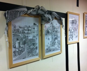 Un po' deludente la mostra di Sacco alla Casa delle culture e della pace: meglio gli originali di Le Roy e degli ospiti palestinesi di questi stamponi